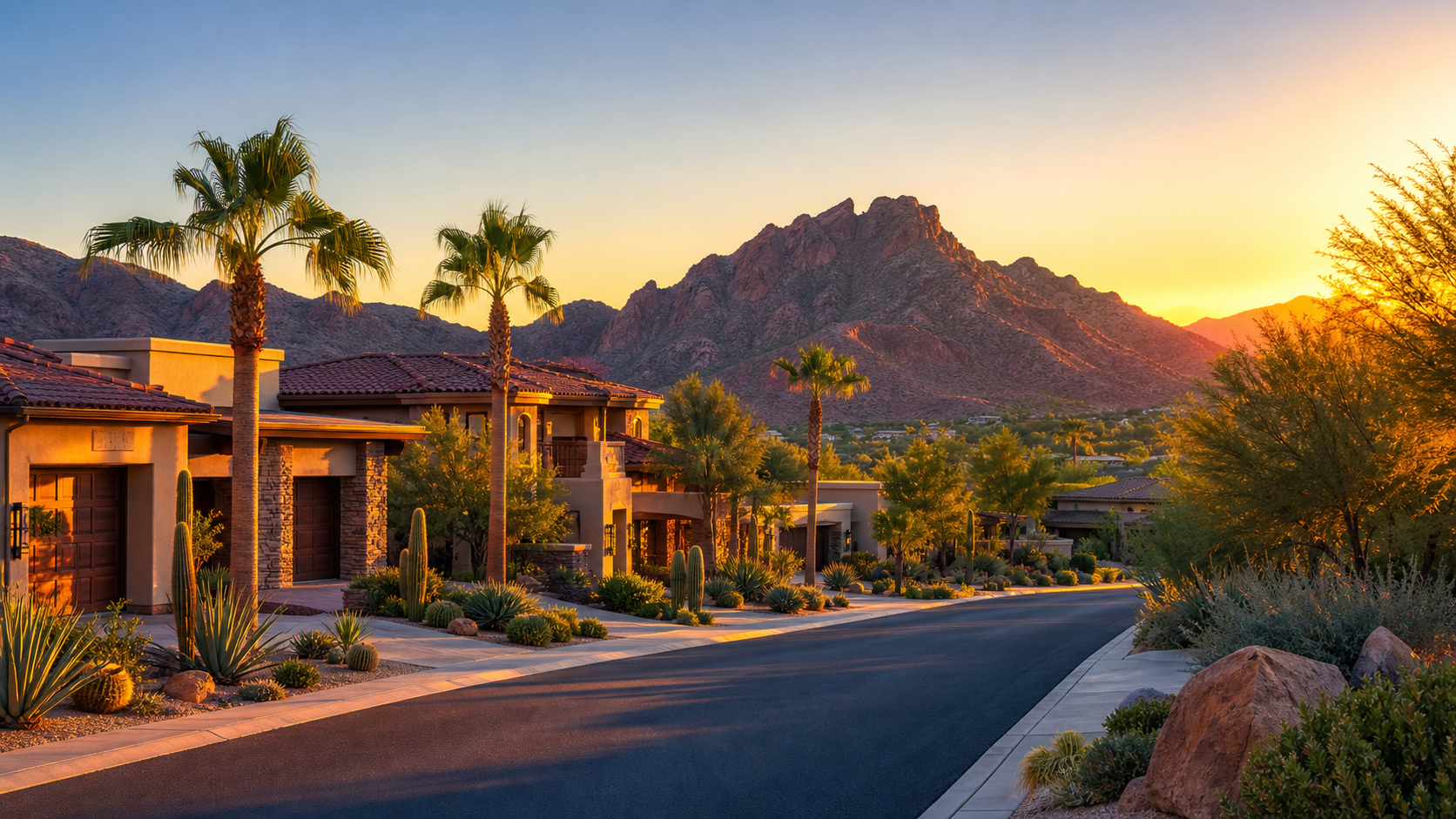 Phoenix luxury neighborhood with mountain views